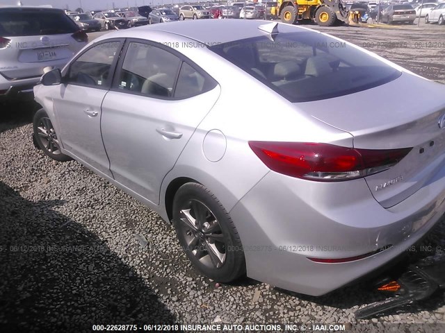 5NPD84LF4JH233482 - 2018 HYUNDAI ELANTRA SEL/VALUE/LIMITED SILVER photo 3