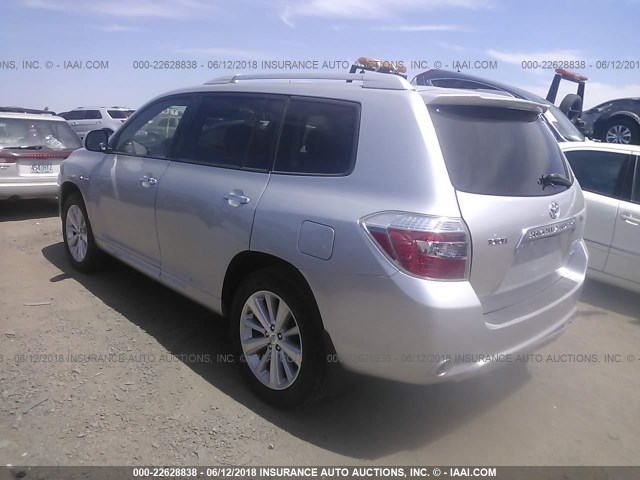 JTEEW44A282020907 - 2008 TOYOTA HIGHLANDER HYBRID LIMITED SILVER photo 3