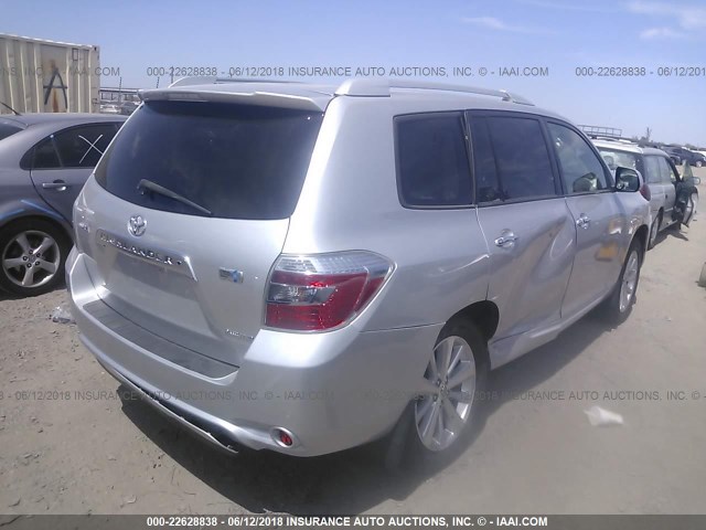 JTEEW44A282020907 - 2008 TOYOTA HIGHLANDER HYBRID LIMITED SILVER photo 4