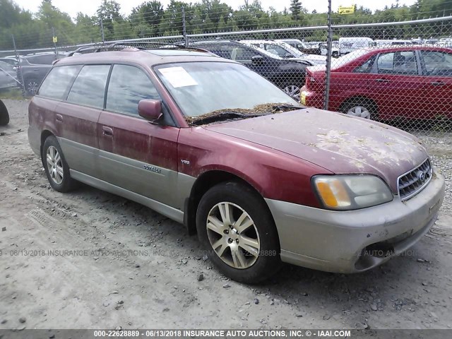 4S3BH896347637839 - 2004 SUBARU LEGACY OUTBACK H6 3.0 VDC BURGUNDY photo 1