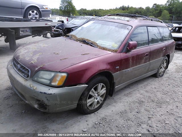 4S3BH896347637839 - 2004 SUBARU LEGACY OUTBACK H6 3.0 VDC BURGUNDY photo 2