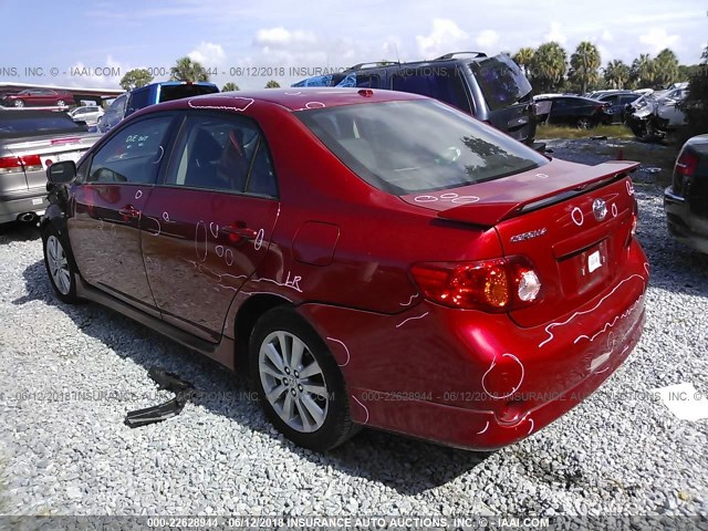 2T1BU4EE5AC488703 - 2010 TOYOTA COROLLA S/LE/XLE RED photo 3