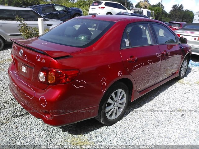 2T1BU4EE5AC488703 - 2010 TOYOTA COROLLA S/LE/XLE RED photo 4