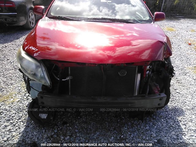 2T1BU4EE5AC488703 - 2010 TOYOTA COROLLA S/LE/XLE RED photo 6