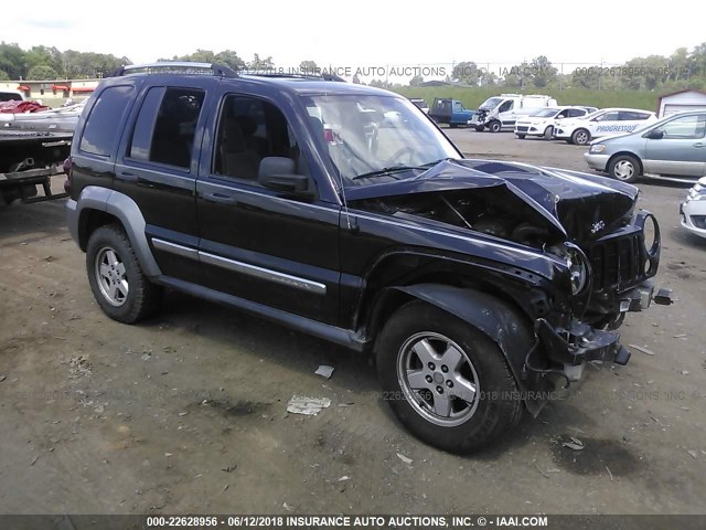 1J4GL48K76W176949 - 2006 JEEP LIBERTY SPORT BLACK photo 1