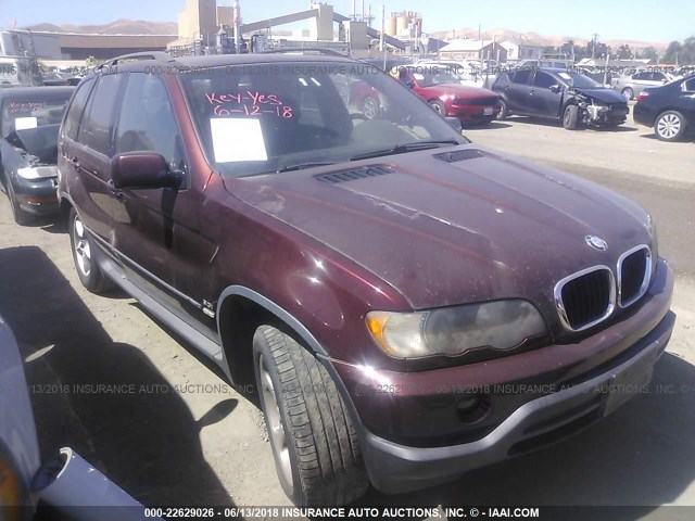 WBAFA53511LM71941 - 2001 BMW X5 3.0I MAROON photo 1