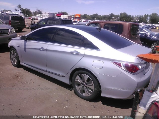 KMHEC4A48EA111723 - 2014 HYUNDAI SONATA HYBRID SILVER photo 3