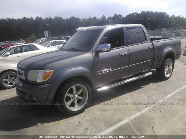 5TBET34176S552143 - 2006 TOYOTA TUNDRA DOUBLE CAB SR5 GRAY photo 2