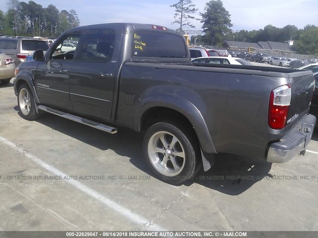 5TBET34176S552143 - 2006 TOYOTA TUNDRA DOUBLE CAB SR5 GRAY photo 3