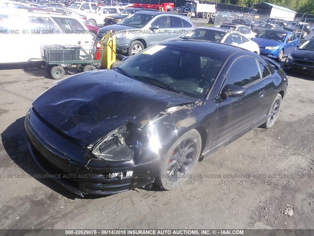 4A3AC84H52E013727 - 2002 MITSUBISHI ECLIPSE GT BLACK photo 2