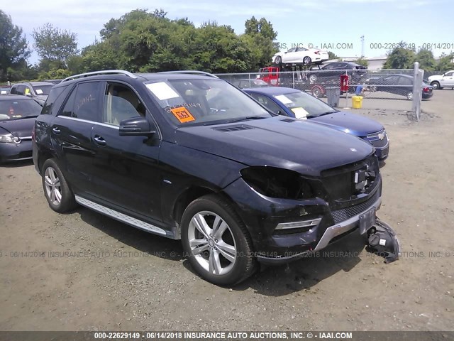 4JGDA5HB4CA004435 - 2012 MERCEDES-BENZ ML 350 4MATIC BLACK photo 1