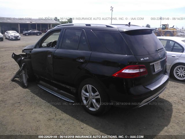 4JGDA5HB4CA004435 - 2012 MERCEDES-BENZ ML 350 4MATIC BLACK photo 3