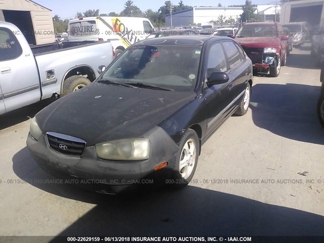 KMHDN55D42U070944 - 2002 HYUNDAI ELANTRA GLS/GT BLACK photo 2