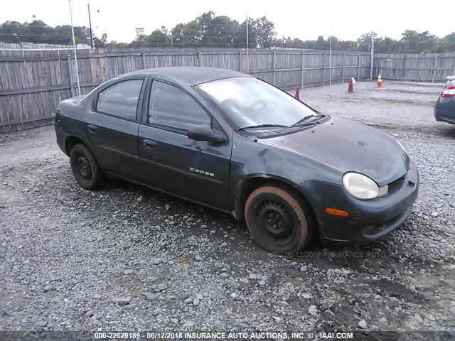 1B3ES46C21D127000 - 2001 DODGE NEON SE/ES GREEN photo 1