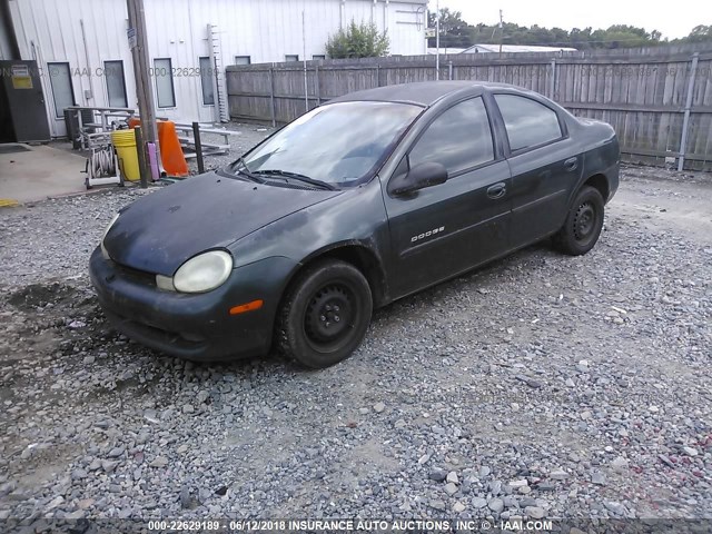 1B3ES46C21D127000 - 2001 DODGE NEON SE/ES GREEN photo 2