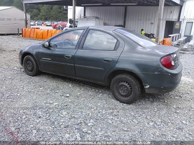 1B3ES46C21D127000 - 2001 DODGE NEON SE/ES GREEN photo 3