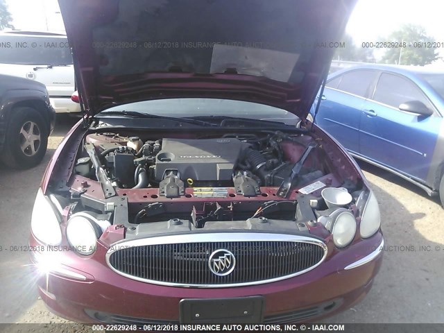 2G4WE587X61217655 - 2006 BUICK LACROSSE CXS BURGUNDY photo 10