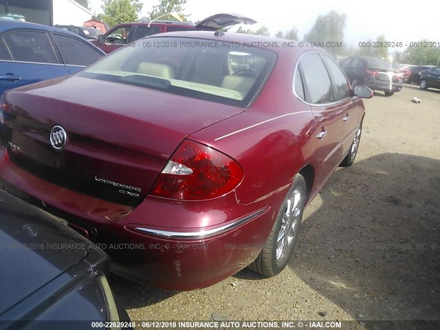 2G4WE587X61217655 - 2006 BUICK LACROSSE CXS BURGUNDY photo 4