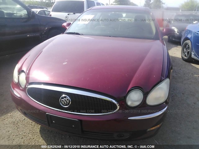 2G4WE587X61217655 - 2006 BUICK LACROSSE CXS BURGUNDY photo 6