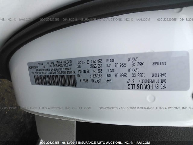 2C4RC1BG3HR794301 - 2017 CHRYSLER PACIFICA TOURING L თეთრი ფოტო 9