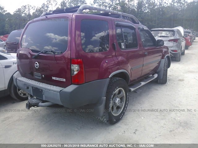 5N1ED28T53C700485 - 2003 NISSAN XTERRA XE/SE MAROON photo 4