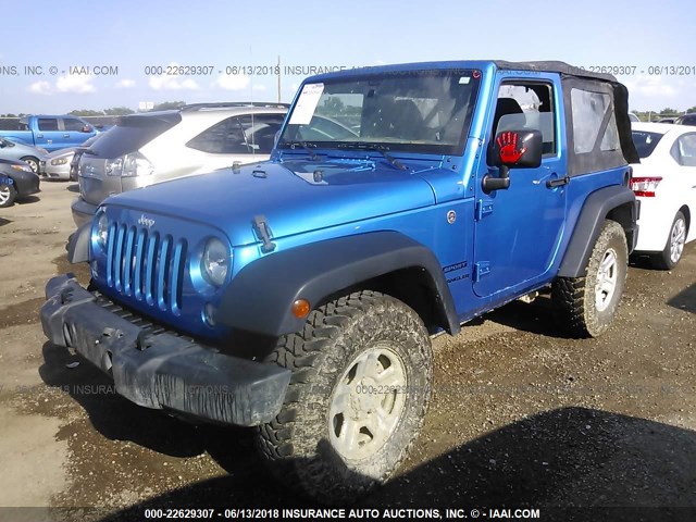 1C4AJWAG4GL308295 - 2016 JEEP WRANGLER SPORT 蓝色 照片 2