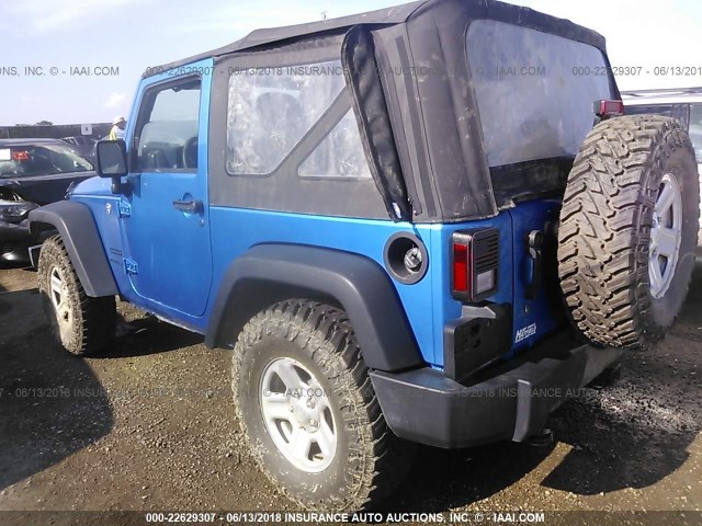 1C4AJWAG4GL308295 - 2016 JEEP WRANGLER SPORT BLUE photo 3