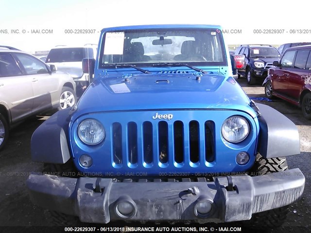 1C4AJWAG4GL308295 - 2016 JEEP WRANGLER SPORT BLUE photo 6