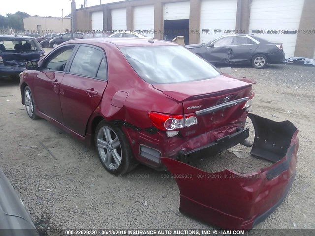 2T1BU4EE4DC945019 - 2013 TOYOTA COROLLA S/LE RED photo 3