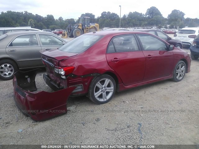 2T1BU4EE4DC945019 - 2013 TOYOTA COROLLA S/LE RED photo 4