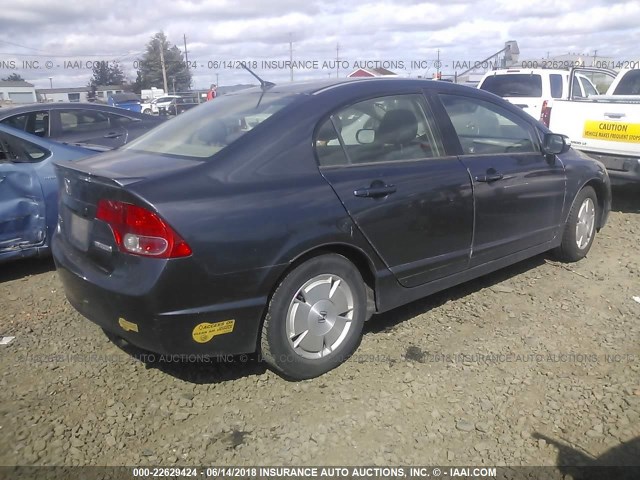 JHMFA36286S026214 - 2006 HONDA CIVIC HYBRID BLUE photo 4