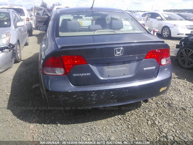 JHMFA36286S026214 - 2006 HONDA CIVIC HYBRID BLUE photo 6