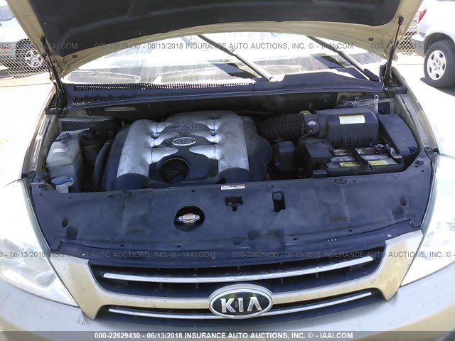 KNDMB233576113091 - 2007 KIA SEDONA EX/LX GOLD photo 10