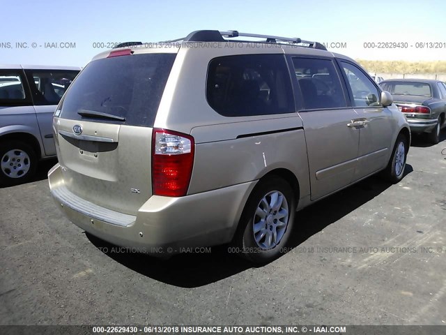 KNDMB233576113091 - 2007 KIA SEDONA EX/LX GOLD photo 4