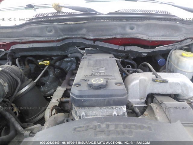 1D7KU28663J578545 - 2003 DODGE RAM 2500 ST/SLT 红色 照片 10