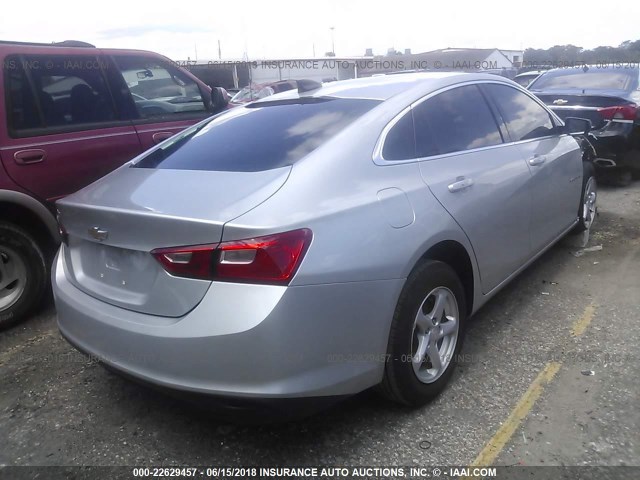 1G1ZB5ST7HF291409 - 2017 CHEVROLET MALIBU LS SILVER photo 4