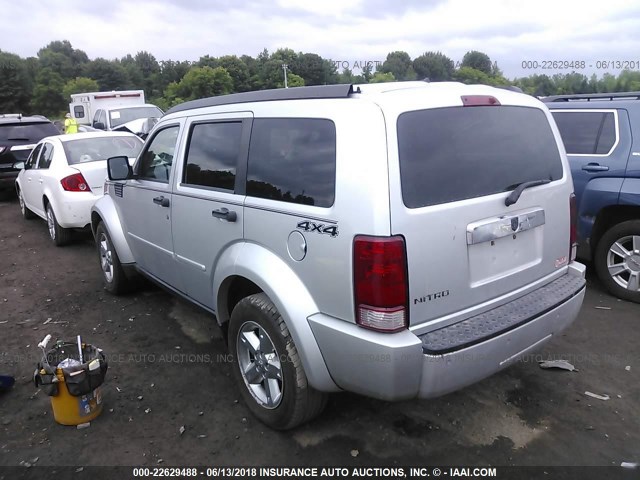 1D8GU58K58W259678 - 2008 DODGE NITRO SLT SILVER photo 3