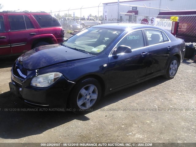 1G1ZG57B884271991 - 2008 CHEVROLET MALIBU LS BLUE photo 2