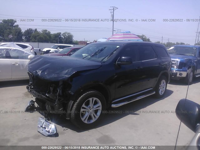 1C4RDJAG2DC512313 - 2013 DODGE DURANGO SXT BLACK photo 2