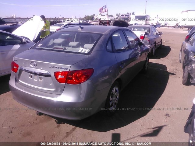 KMHDU4AD8AU153486 - 2010 HYUNDAI ELANTRA BLUE/GLS/SE GRAY photo 4