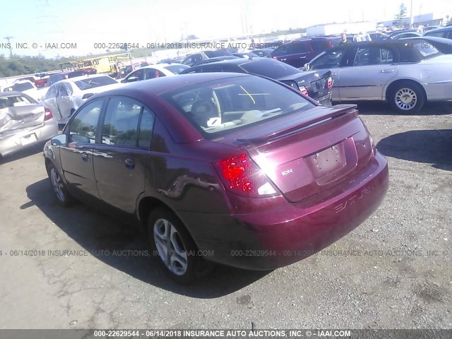 1G8AL52F63Z180587 - 2003 SATURN ION LEVEL 3 MAROON photo 3