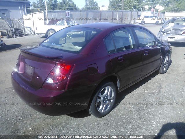 1G8AL52F63Z180587 - 2003 SATURN ION LEVEL 3 MAROON photo 4