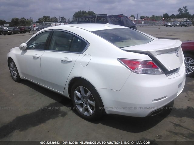 19UUA8F55DA009312 - 2013 ACURA TL TECH WHITE photo 3