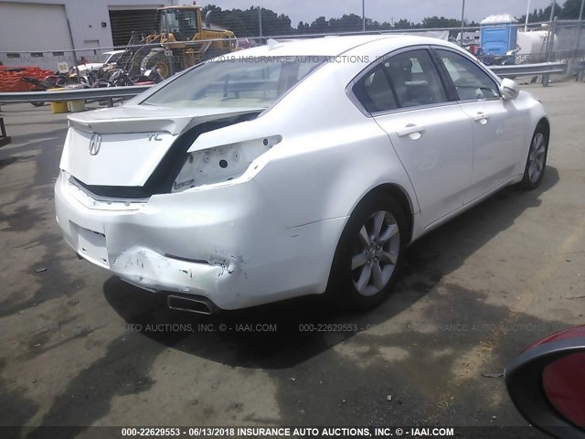 19UUA8F55DA009312 - 2013 ACURA TL TECH WHITE photo 4