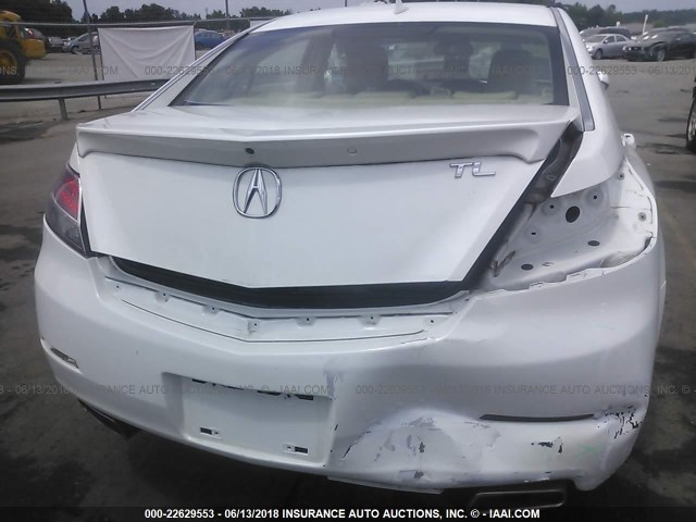 19UUA8F55DA009312 - 2013 ACURA TL TECH WHITE photo 6