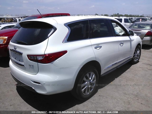 5N1AL0MN9DC304963 - 2013 INFINITI JX35 WHITE photo 4