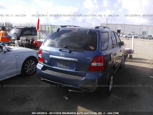 KNDJD735085777110 - 2008 KIA SORENTO EX/LX BLUE photo 4