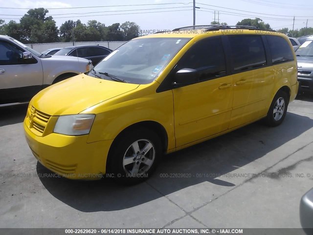 1D8HN44H28B100596 - 2008 DODGE GRAND CARAVAN SE YELLOW photo 2