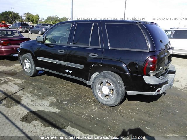 1GNDS13S722430699 - 2002 CHEVROLET TRAILBLAZER  BLACK photo 3