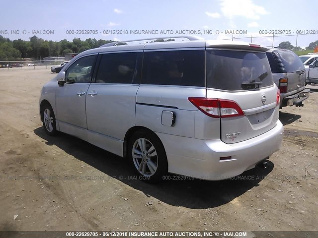 JN8AE2KP1F9127070 - 2015 NISSAN QUEST S/SV/SL/PLATINUM SILVER photo 3